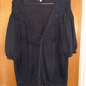 Elegant Black Women's Cardigan Sweater